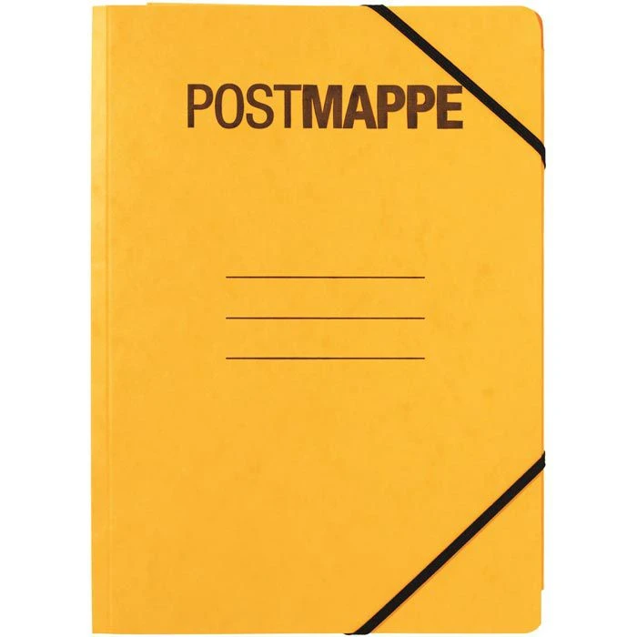 Pagna Postmappe 24005-05, A4, Gelb, Aus Karton, 3 Einschlagklappen, Gummizug 3 Pagna Postmappe 24005-05, A4, Gelb, Aus Karton, 3 Einschlagklappen, Gummizug