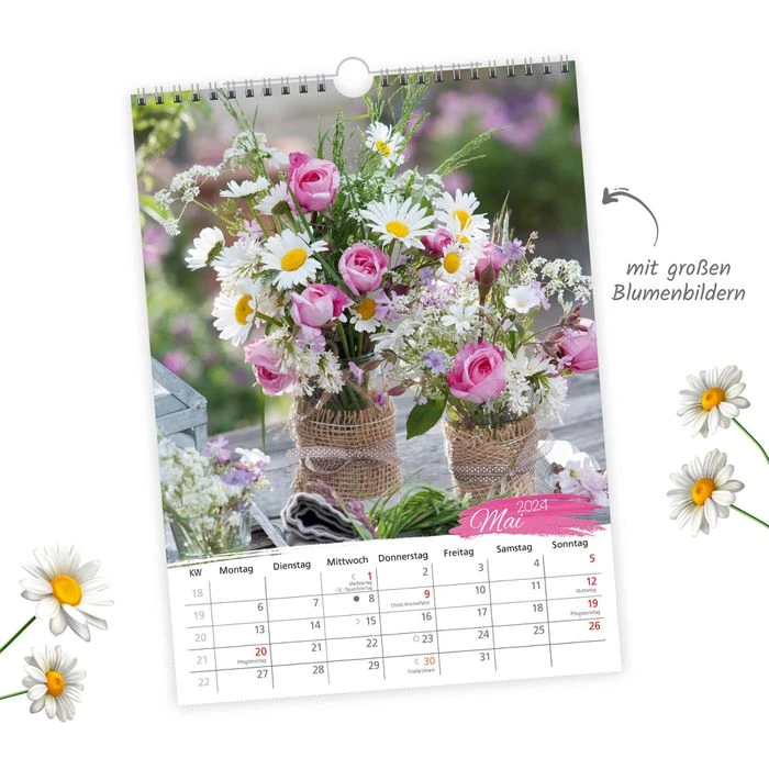 Trötsch Bildkalender Blumen, Motiv: Blumen, Spiralkalender, A4 4 Trötsch Bildkalender Blumen, Motiv: Blumen, Spiralkalender, A4 – Bild 2