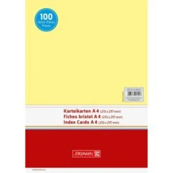 Brunnen Karteikarten 102240010, A4, Blanko, Gelb, 100 Stück -Leitz Shop a9a15c749b34e0de3afbe808c02445dd36ee152f karteikarten brunnen 102240010 a4
