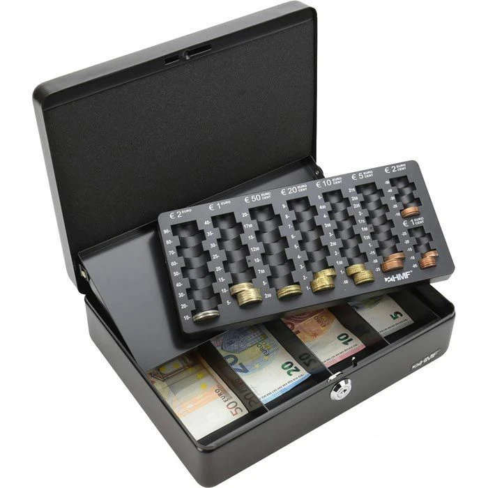 HMF Geldkassette 1001502, Schwarz, 30 X 9 X 24 Cm, Mit Zählbrett 4 HMF Geldkassette 1001502, Schwarz, 30 X 9 X 24 Cm, Mit Zählbrett – Bild 2