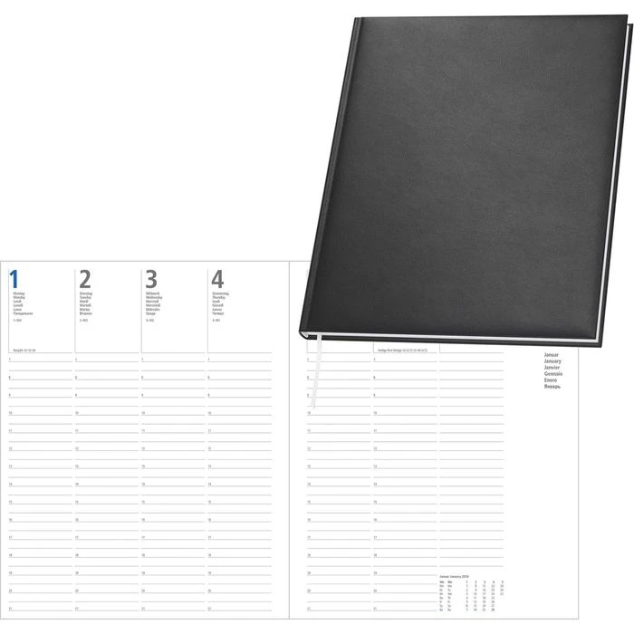 Geiger Buchkalender Wochentimer Diplomat, 1 Woche Auf 2 Seiten, Balacron, Schwarz, A4 3 Geiger Buchkalender Wochentimer Diplomat, 1 Woche Auf 2 Seiten, Balacron, Schwarz, A4