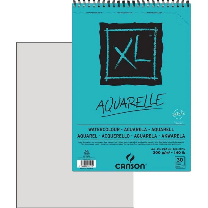Canson Aquarellblock XL Aquarelle 400039170, A4, 300g/qm, Weiß, Spiralbindung, 30 Blatt 3 Canson Aquarellblock XL Aquarelle 400039170, A4, 300g/qm, Weiß, Spiralbindung, 30 Blatt