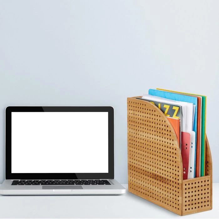 Relaxdays Stehsammler A4, Bambus, Extra Breit, Braun 5 Relaxdays Stehsammler A4, Bambus, Extra Breit, Braun – Bild 3