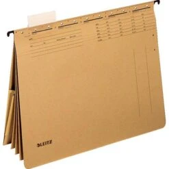 Leitz Personalhefter 1983-00-00, Alpha, A4, 3 Fächer, Mit Tasche, Natronbraun, Karton 25 Stück