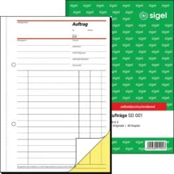 Sigel SD001 Auftragsbuch A5 Selbstdurchschreibend