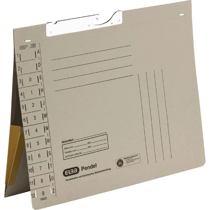 Elba Pendelhefter 100570021, A4, Grau, Amtsheftung, 320 G/m² Karton, Mit Tasche, 50 Stück 3 Elba Pendelhefter 100570021, A4, Grau, Amtsheftung, 320 G/m² Karton, Mit Tasche, 50 Stück