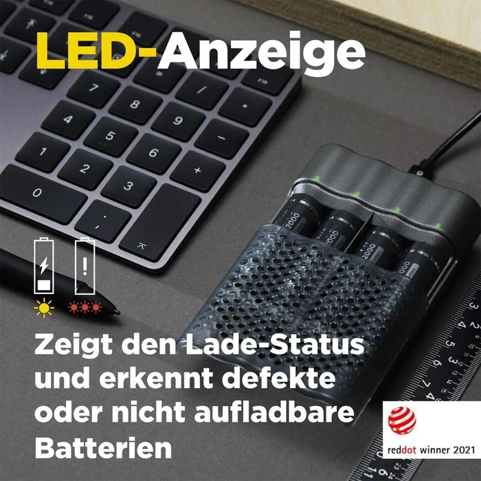 GP Akku-Ladegerät Batteries P461, Für 4 NiMH, Mit USB, Inkl. 4 Akkus 7 GP Akku-Ladegerät Batteries P461, Für 4 NiMH, Mit USB, Inkl. 4 Akkus – Bild 5