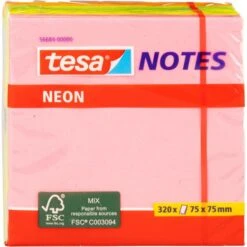 Tesa Haftnotizen Neon Notes, 75 X 75mm, 320 Blatt, Neonfarben