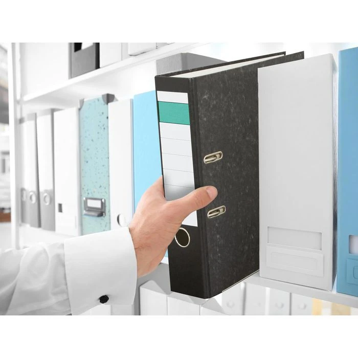 Grüner Balken Ordner A4, Breit, 8cm, Schwarz, Karton, Wolkenmarmor 5 Grüner Balken Ordner A4, Breit, 8cm, Schwarz, Karton, Wolkenmarmor – Bild 3