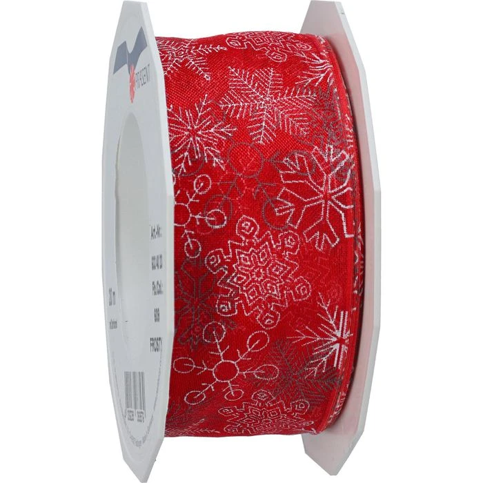 Präsent Geschenkband Frosty, Rot, Stoffband Mit Drahtkante, 40mm X 20m, Matt 3 Präsent Geschenkband Frosty, Rot, Stoffband Mit Drahtkante, 40mm X 20m, Matt