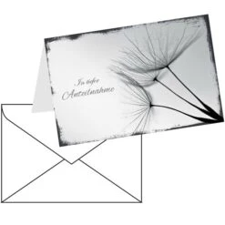 LUMA Trauerkarten 1642, Löwenzahn, 175 X 115mm, Klappkarte Mit Umschlag, 6 Stück