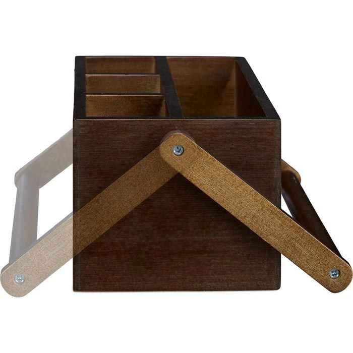 Relaxdays Tisch-Organizer 10023249, Bambus, Holz, 4 Fächer, Mit Tragegriff, Dunkelbraun 5 Relaxdays Tisch-Organizer 10023249, Bambus, Holz, 4 Fächer, Mit Tragegriff, Dunkelbraun – Bild 3