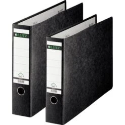 Leitz 1073-00-00 Ordner, A3 Quer, Breit, Hartpappe, Schwarz