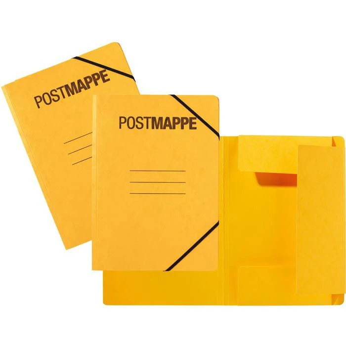 Pagna Postmappe 24005-05, A4, Gelb, Aus Karton, 3 Einschlagklappen, Gummizug 4 Pagna Postmappe 24005-05, A4, Gelb, Aus Karton, 3 Einschlagklappen, Gummizug – Bild 2