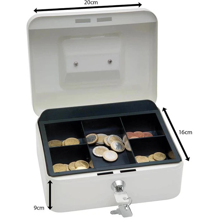 Wedo Geldkassette 145200X, Größe 2, Weiß, 20 X 9 X 16 Cm, 5 Münzfächer 5 Wedo Geldkassette 145200X, Größe 2, Weiß, 20 X 9 X 16 Cm, 5 Münzfächer – Bild 3