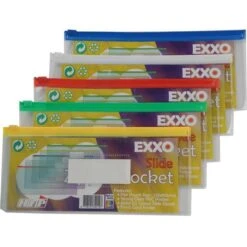 Kleinkrambeutel EXXO By HFP 34219, DIN Lang, Farbig Sortiert, Mit Gleitverschluss, 10 Stück