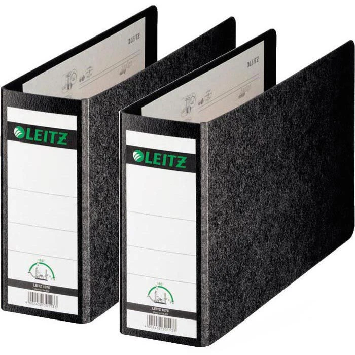 Leitz 1076-00-00 Ordner, A5 Quer, Breit, Hartpappe, Schwarz 3 Leitz 1076-00-00 Ordner, A5 Quer, Breit, Hartpappe, Schwarz