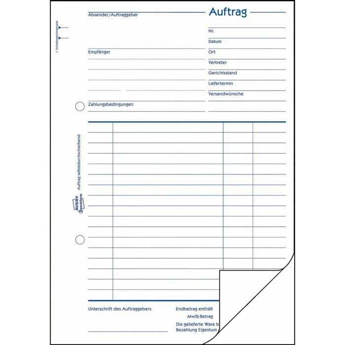 Avery Zweckform 756 Auftragsbuch A5 2x50 Blatt 4 Avery Zweckform 756 Auftragsbuch A5 2x50 Blatt – Bild 2