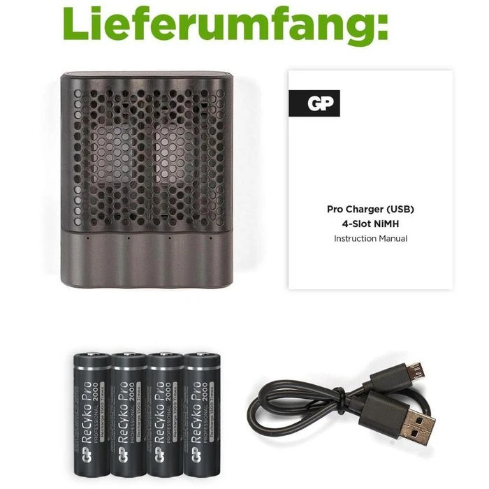 GP Akku-Ladegerät Batteries P461, Für 4 NiMH, Mit USB, Inkl. 4 Akkus 9 GP Akku-Ladegerät Batteries P461, Für 4 NiMH, Mit USB, Inkl. 4 Akkus – Bild 7