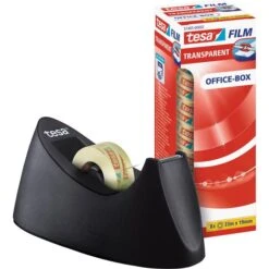 Tesa Klebefilmabroller 53918 Curve, Schwarz, Tischabroller Für Kleberollen 19mm X 33m