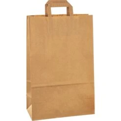 La-Borsa Tragetaschen Braun, 32 X 42cm, Papiertüten Mit Henkel, 250 Stück