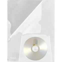 Foldersys Sichthüllen A4, Glasklar, 0,19mm, Aus PP, Transparent, CD-Tasche, 10 Stück