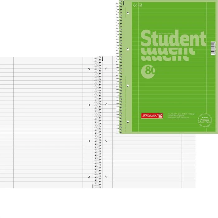 Brunnen Collegeblock Student 1067927152, A4, Innen- Und Außenrand, 90 G/m², 80 Blatt, Liniert 3 Brunnen Collegeblock Student 1067927152, A4, Innen- Und Außenrand, 90 G/m², 80 Blatt, Liniert