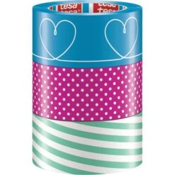 Leitz Shop 36 Tesa Klebeband 51118, 50mm X 25m, KernØ 76mm, Bunt, Mit Motiv, 3 Stück
