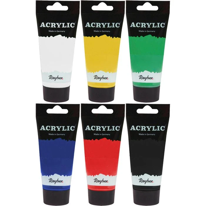 Rayher Acrylfarben Acrylic-Set, 38931000, 6 Farben Je 75ml, In Tuben 4 Rayher Acrylfarben Acrylic-Set, 38931000, 6 Farben Je 75ml, In Tuben – Bild 2