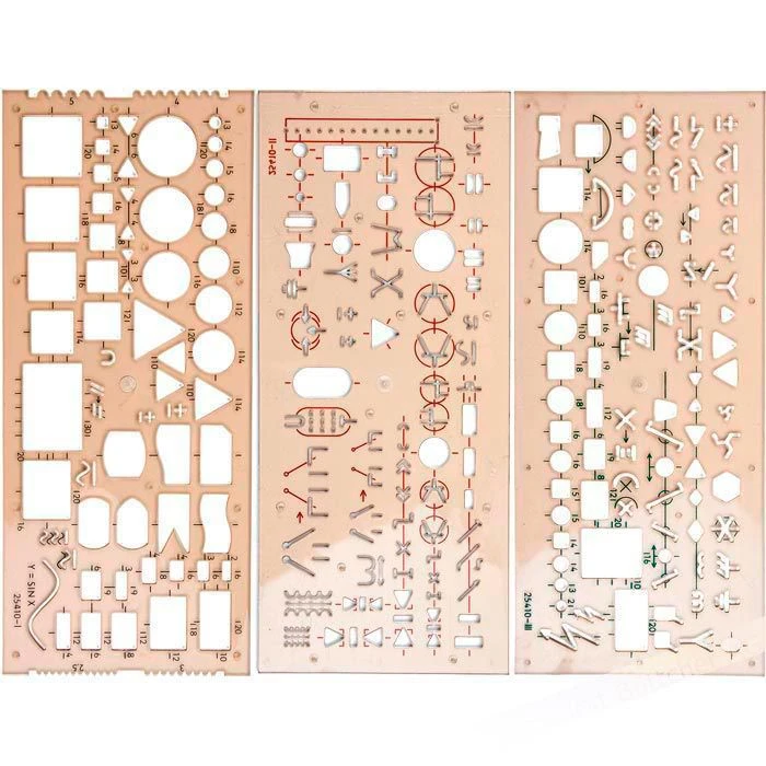 Koh-I-Noor Schablone 703071, Elektroschablonen, 3er Set, Je Schablone 210 X 90mm (BxH) 3 Koh-I-Noor Schablone 703071, Elektroschablonen, 3er Set, Je Schablone 210 X 90mm (BxH)