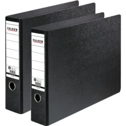 Falken 11285970 Ordner, A3 Quer, Breit, Hartpappe, Schwarz