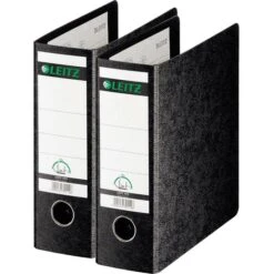 Leitz 1075-00-00 Ordner, A5 Hoch, Breit, Hartpappe, Schwarz