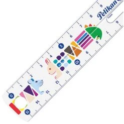 Pelikan Lineal Combino 811224, 15 Cm, Kunststoff, Flexibel, Mit Tiermotiv