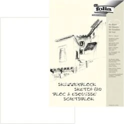 Folia 8304 Skizzenblock A4 120g Weiß 50 Blatt