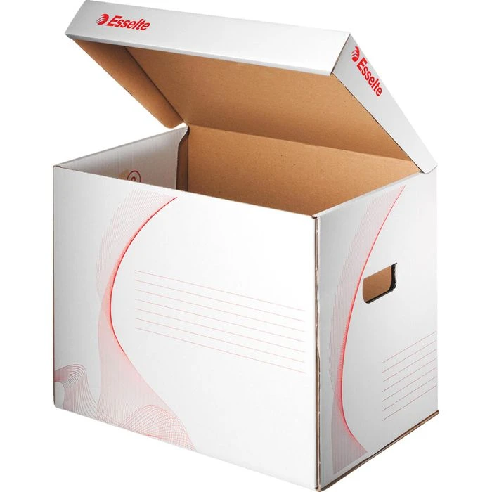 Esselte Archivcontainer 128911, Für Akten, Mit Klappdeckel, Weiß, 10 Stück 3 Esselte Archivcontainer 128911, Für Akten, Mit Klappdeckel, Weiß, 10 Stück