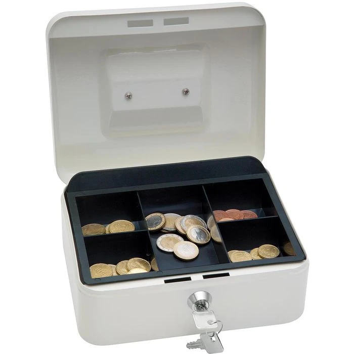 Wedo Geldkassette 145200X, Größe 2, Weiß, 20 X 9 X 16 Cm, 5 Münzfächer 3 Wedo Geldkassette 145200X, Größe 2, Weiß, 20 X 9 X 16 Cm, 5 Münzfächer