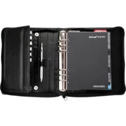 Bind Systemplaner T 301, Manager, Schwarz, Echt Leder, A5