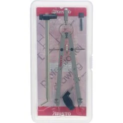 Aristo Zirkel 70-AR55429 Geo Studio, 4-teilig, Geometrie- & Schnellverstellzirkel, Vollmetall